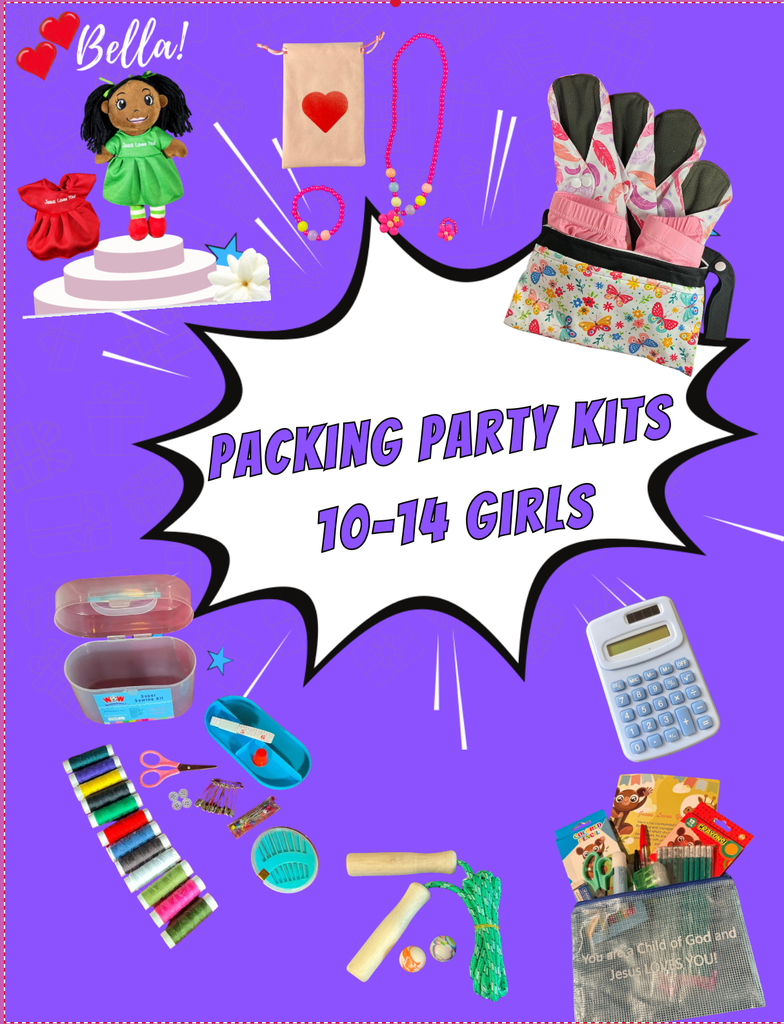 Girl's 10-14 Yr. Old. Packing Party KITS (Free Items Included!) (Pack of 25)