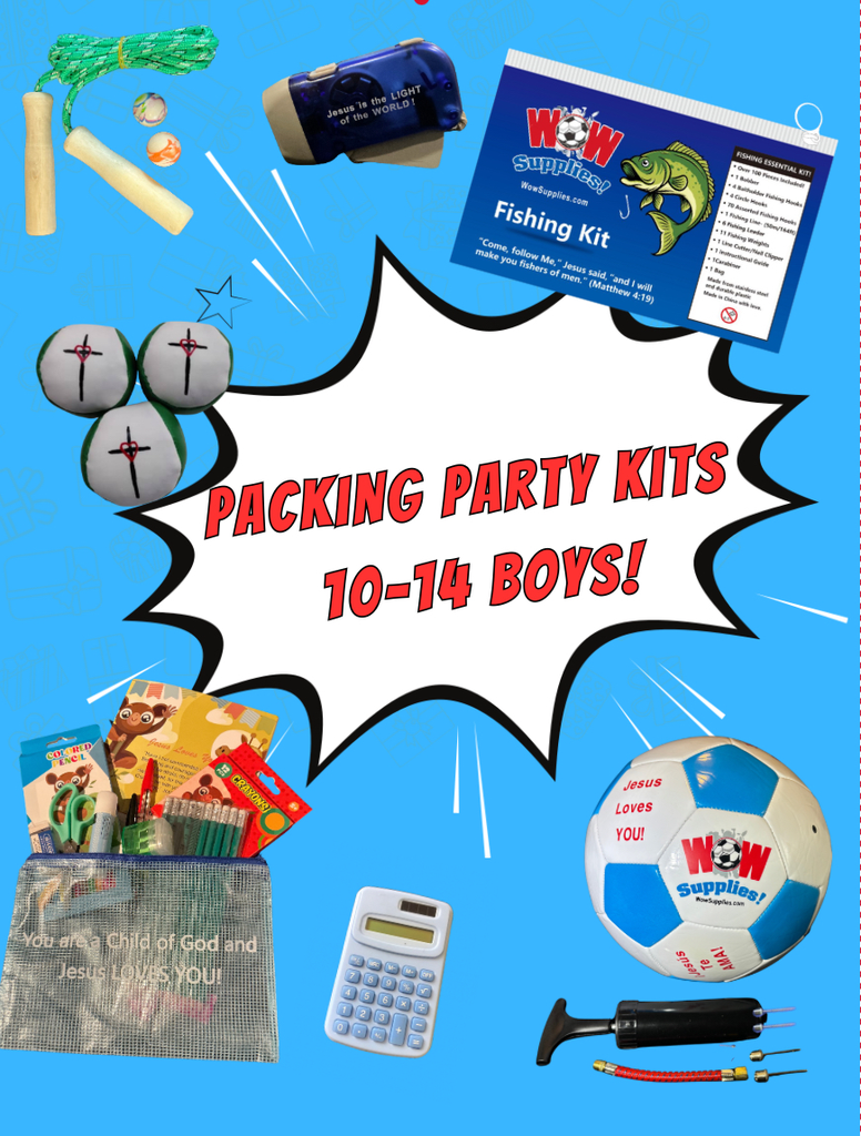 Boy's 10-14 Yr. Old. Packing Party KITS (Free Items Included!) (Pack of 25)